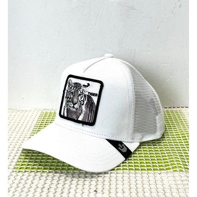Goorin Bros The Farm Tiger Trucker Snapback MeshCap 101-0392 White NEW  MSRP $40