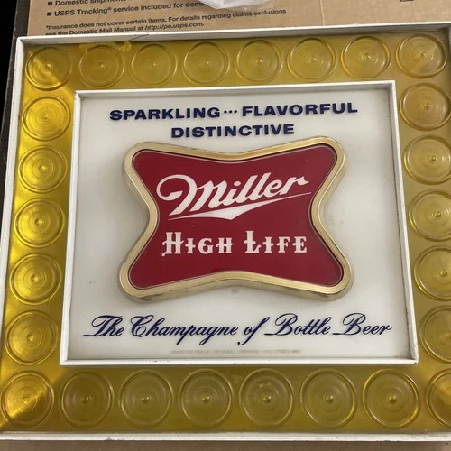 Vintage Miller High Life, Lighted Beer Sign, Wall Light