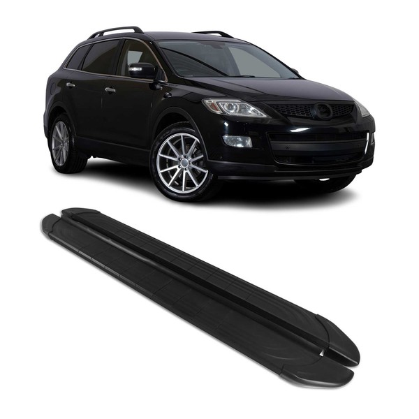 Trittbretter Seitenschweller FüR Mazda CX-9 2010-2015 Aluminium Schwarz 2Tlg-image