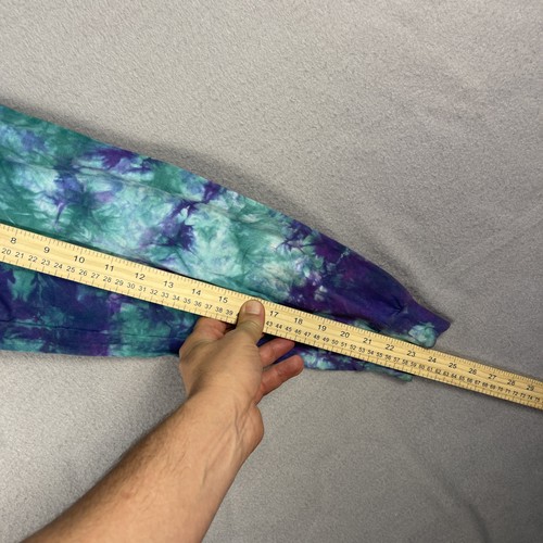 VTG Tie Dye T Shirt Mens Large Green Purple Single Stitch Long Sleeve USA Made - Picture 9 of 9