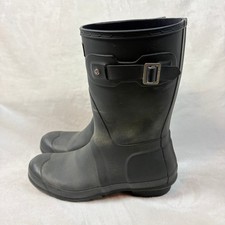 Hunter Original Short Rain Boots Womens 8 Black Fair Matte Waterproof WFS1000RMA