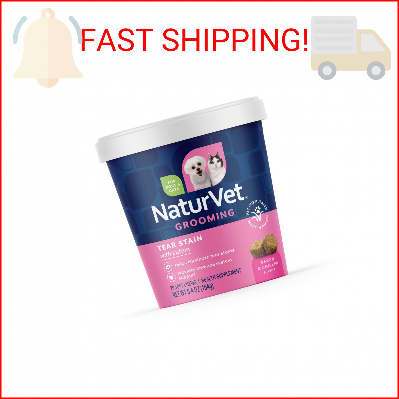 NaturVet &ndash; Tear Stain Plus Lutein &ndash; Eliminates Unsightly