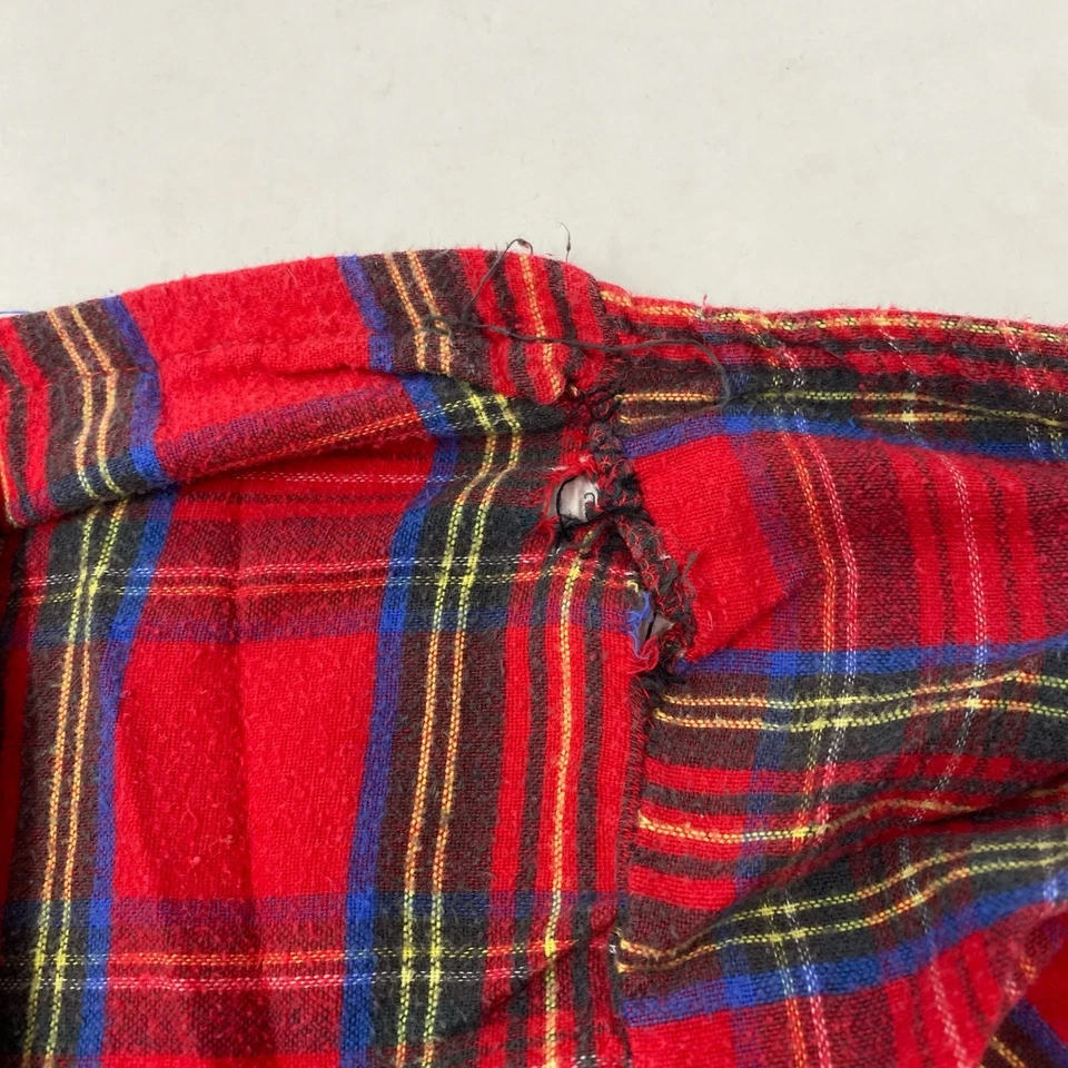 Juego de sábanas de franela de tamaño completo planas y ajustadas tartán a cuadros Cabincore acogedoras vacaciones Foto 4 de 4