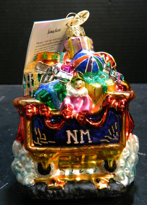 Christopher Radko Hand Blown Glass Santa NEIMAN MARCUS Tender Car Ornament Excel