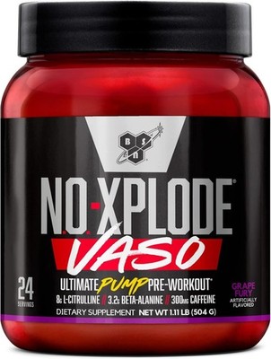 BSN NO Xplode VASO Pre-Workout 24 Servings Energy NO Pump Flavor: Grape Fury