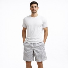 Vtg UMBRO Soccer Short Satin Finish Sz L Silver/Gray Checkered 90s Y2K RARE 