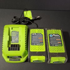 Greenworks 40 Volt Lithium Ion 2 X Battery (29462) and Charger(29482) Bundle
