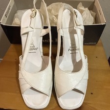 Vtg Hush puppies Comfort Heels Sandal 9N Leather Strappy