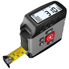 Digital Tape Measure 16 Ft - 6 Metric and Imperial Units, Easy Read Gray 