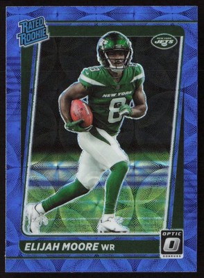 Elijah Moore 2021 Donruss Optic Blue Scope #216 - New York Jets