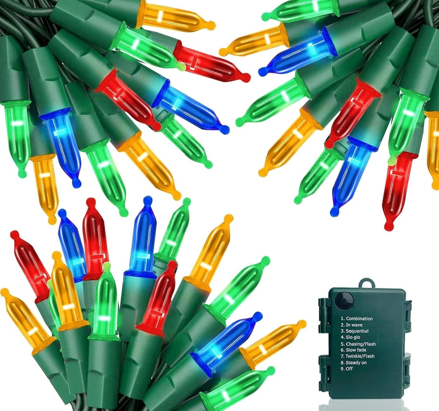 3 Pack 150LED Christmas Lights Decorations, Battery Operated Christmas Fairy ...