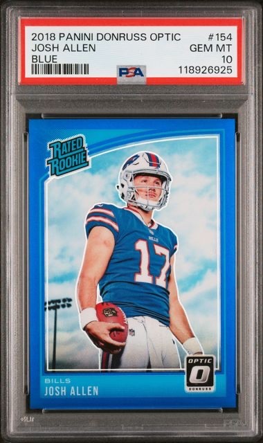 2018 Josh Allen Panini Donruss Optic Blue Prizm Rookie RC /149 PSA 10 Gem Mint 