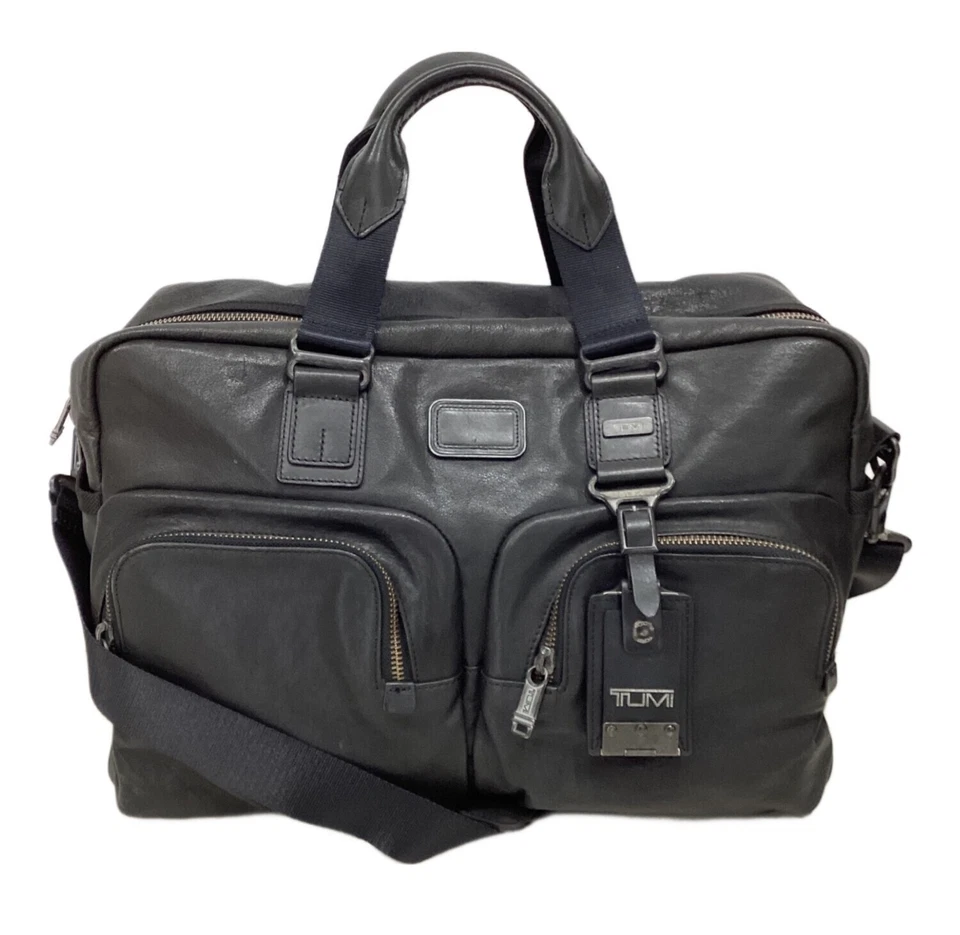 Sac Boston 2 voies TUMI Alpha Bravo en cuir noir pour hommes mallette Busines... - Photo 1/4