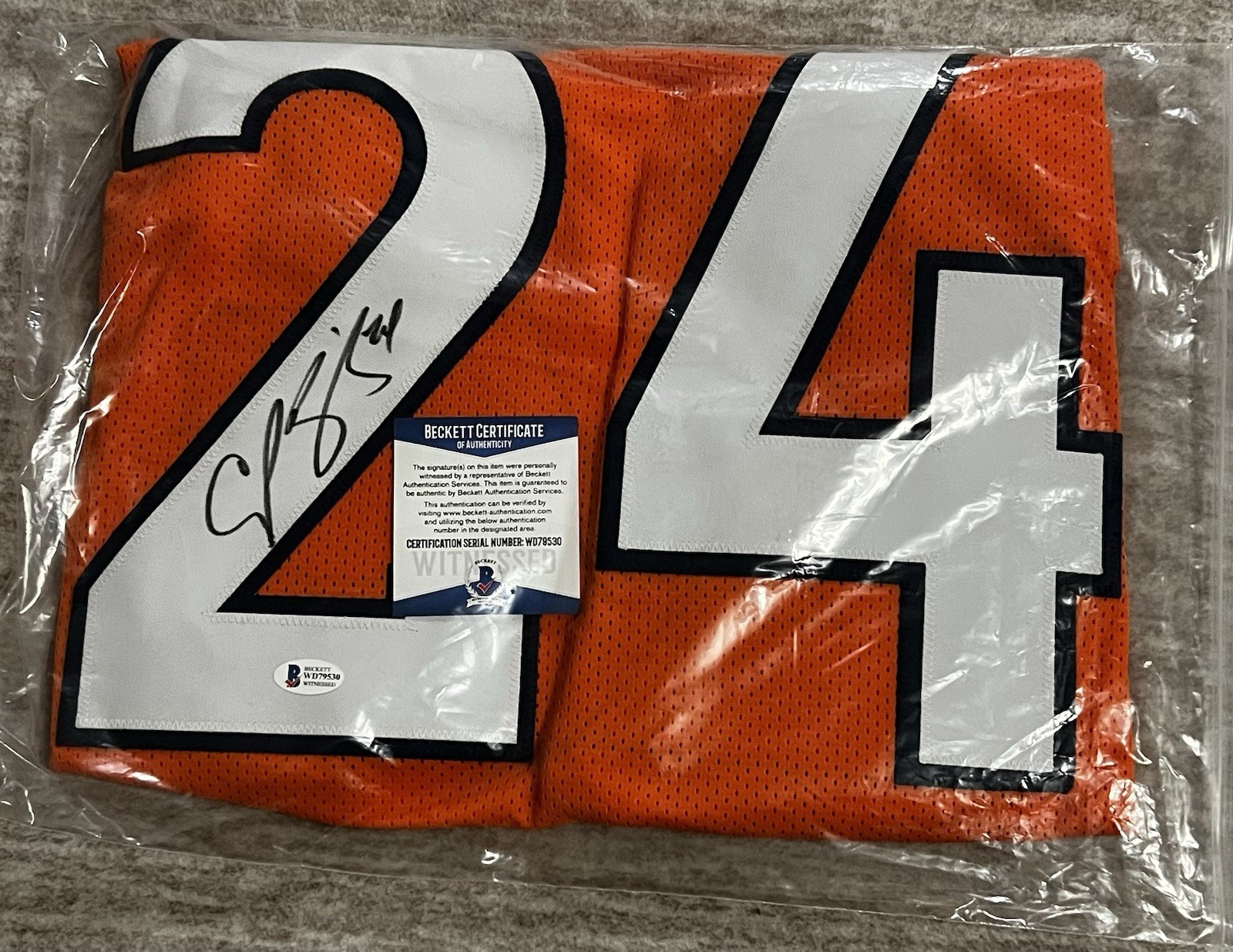 Champ Bailey Autographed Signed Denver Broncos / Pro Style Orange Jersey Beckett COA WD79530 