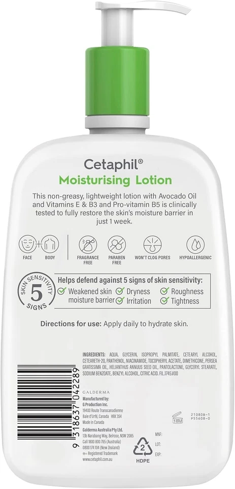 NEW Cetaphil Moisturising Lotion for All Skin Types 1L Moisturiser Fast Shipping - image 2 of 4