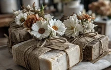 Goats Milk Soap Loaves(9 Bars 4.5 oz ea) FREE SHIPPING! NO DYE or SCENT !