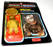 STAR WARS VINTAGE WAROK EWOK NEW SEALED KENNER 1984 COIN FIGURE POTF