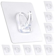 10 X Self Adhesive Wall Hooks Heavy Duty Stick on Door Hanger Sticky Home Decor