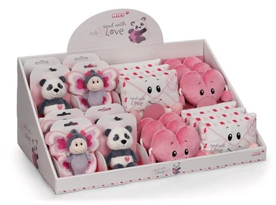 NICI Auswahl Plüsch Love Brief, Herz, Panda, Schmetterling