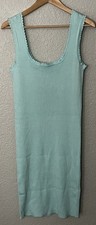 Vero Moda Joyce Dress Size XL Knee Length Mint Blue Sweater Stretch To Fit $62