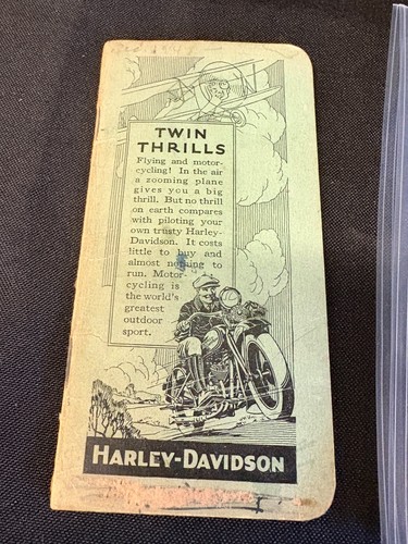 1931 Harley-Davidson Dealer Memo Book Harry Molenaar Hammond IN Twin Thrills