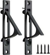 2 Pack Matte Black Pocket Door Pull Solid Flush Edge Handle Pocket Door Hardware