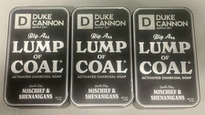 3x Duke Cannon Lump of Coal Charcoal Bar Soap 10 oz Collectable Black Tin