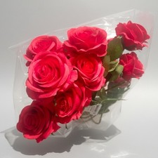 Artificial RED ROSES 12 pcs Long Stem Rose Decor Valentine's Day Wedding Party