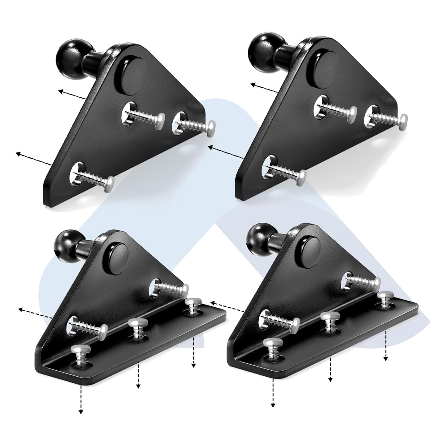 Sturdy 10MM Gas Strut Mounting Brackets Set - 4PCS with Screws for Easy DIY