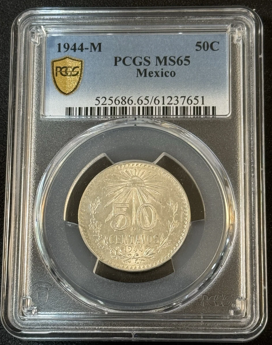 50 Centavos Grade MS 65 PCGS Certified Mexican Coins (1905-Now