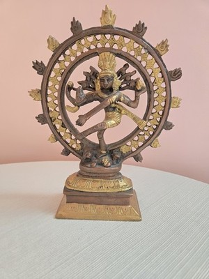 Dancing Shiva Nataraja Circle Of Flames Bronze Lord of Dance 8.5'' Statue