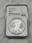 2021 American Silver Eagle Heraldic Eagle T-1 $1 MS 70 NGC #174
