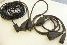 3x Mains leads for vintage Bell & Howell 16mm cine projectors, not perfect