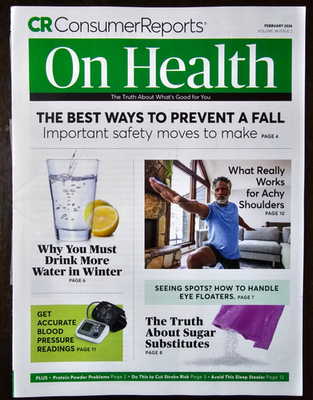 #ad CONSUMER REPORTS ON HEALTH 2026 Feb Blood Pressure Readings Sugar Substitutes $4.45