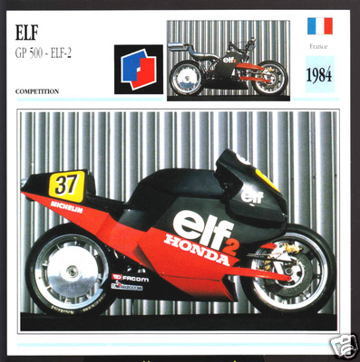 1984 Elf Gp 500cc Elf 2 Honda Racing Grand Prix France Motorcycle Photo Card Ebay
