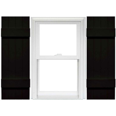 #ad Mid America 4 Board and Batten Joined Vinyl Shutters 14quot; Width x 51quot; Black Pair $84.98