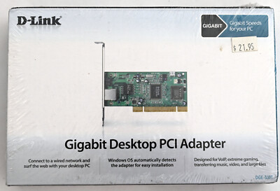 D-Link DGE-530T Ver C1 Gigabit Desktop Adapter, 10/ 100/ 1000Mbps PCI NEW