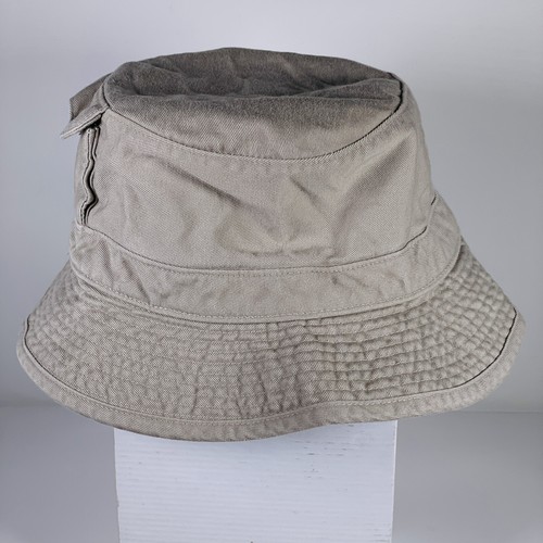 Vintage Banana Republic Khaki Beige Canvas Cotton Bucket Hat Pocket Unisex M/L - Picture 2 of 11