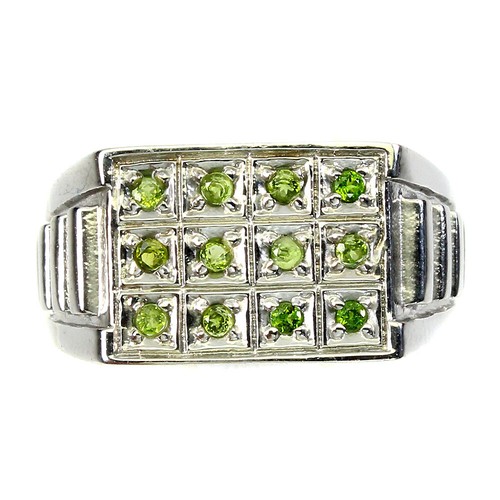 925 Sterling Silver Ring Round Chrome Diopside Natural Gemstone Jewelry - Picture 2 of 10