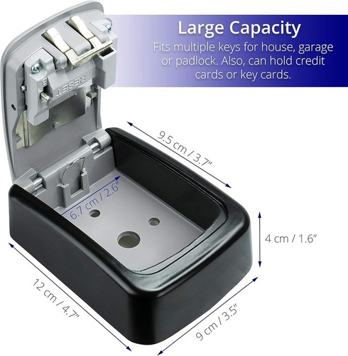 Lock Box Outdoor Wall Mount Stainless Steel Large Capacity Key Storage Security - Picture 5 of 11