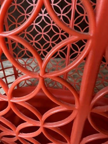 VTG Shamrock Neatway Plastic Jelly Beach Tote Bag Basket, MCM Starburst, Orange - Picture 13 of 17