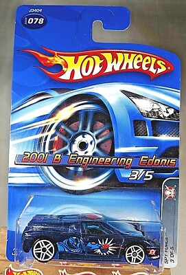 2006 Hot Wheels #78 Spy Force 3/5 2001 B ENGINEERING EDONIS Dark Blue w/WhitePR5