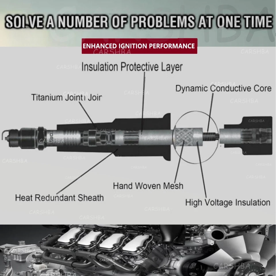 2x Spark Plug Wire Set for Kia Sportage 1995 1996 1997 1998 1999 2000 2001 2002 Foto 3 de 4