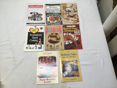 8 Vintage Recipe/Cookbooks-Bob Evans New Family Favs/Prize Winning Candy/Pudding