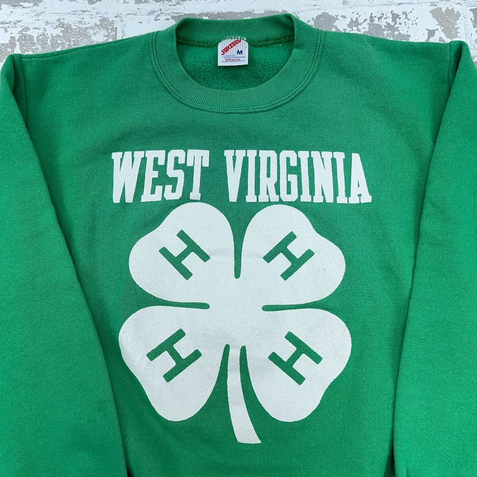 Sudadera de Campamento 4H Vintage Niños Suéter Mediano Años 80 90 Jóvenes EE. UU. Virginia Occidental Foto 2 de 4