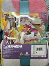 NEW DreamWorks Trolls Band Together Plush Blanket Oversized Throw 62" x 90"