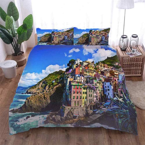 Seaside dense town 3D Print Duvet Quilt Doona Covers Pillow Case Bedding Sets - Picture 2 of 6