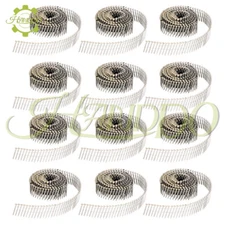 3600Pcs 1-1/2” ×.09” Stainless Steel Siding Nails Ring Shank 15 Degree Wire Coil
