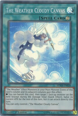 Yugioh The Weather Cloudy Canvas SPWA-EN038 super seltene 1. Auflage Neuwertig x2