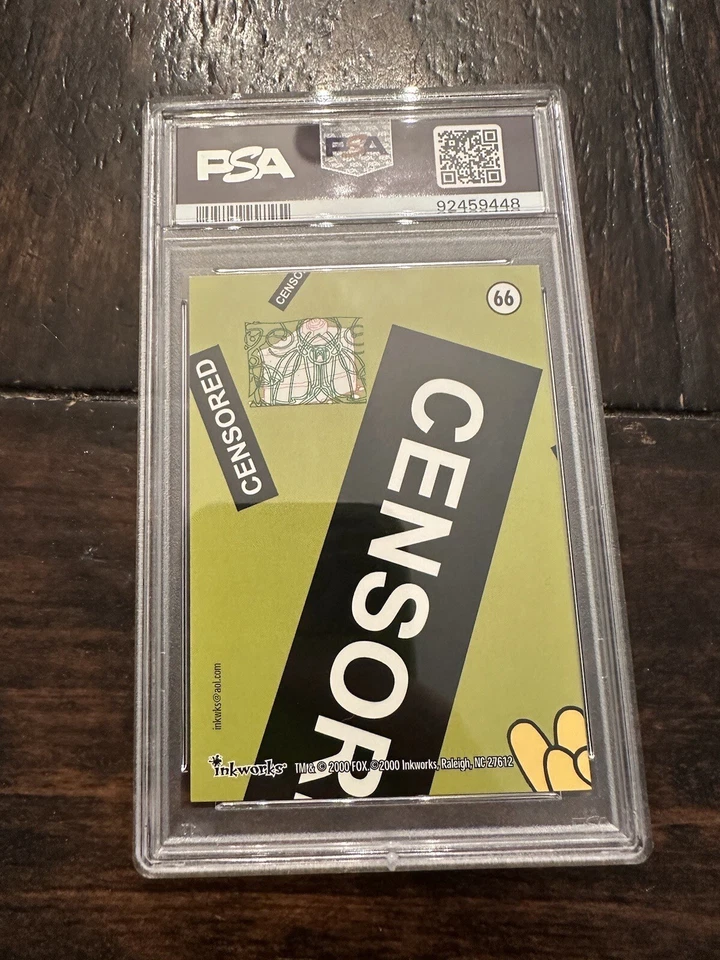 THE SIMPSONS 10th ANNY- Card #66 -"CENSORED BART KISS MY"- INKWORKS 2000 PSA 9 - Image 2 of 2